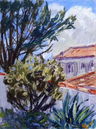 “Houses, Ile de Ré”, 
pastel on paper, 31cm x 23cm